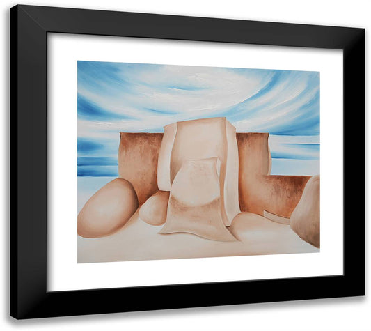 Ranchos Church, New Mexico 22x20 Black Modern Wood Framed Art Print Poster by O'Keeffe, Georgia