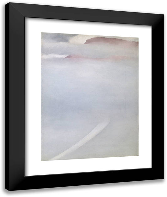 Road - Mesa with Mist 20x24 Black Modern Wood Framed Art Print Poster by O'Keeffe, Georgia