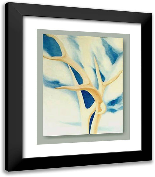 Saddle Roan Horns 20x23 Black Modern Wood Framed Art Print Poster by O'Keeffe, Georgia
