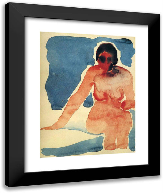 Seated Nude 20x24 Black Modern Wood Framed Art Print Poster by O'Keeffe, Georgia