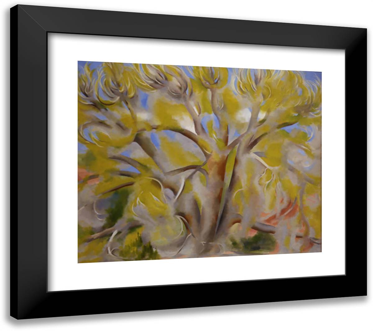 Spring Tree No. 1 23x20 Black Modern Wood Framed Art Print Poster by O'Keeffe, Georgia