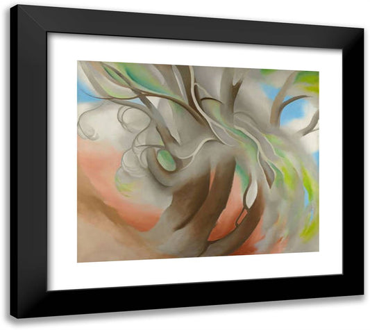 Spring Tree No. II 22x20 Black Modern Wood Framed Art Print Poster by O'Keeffe, Georgia