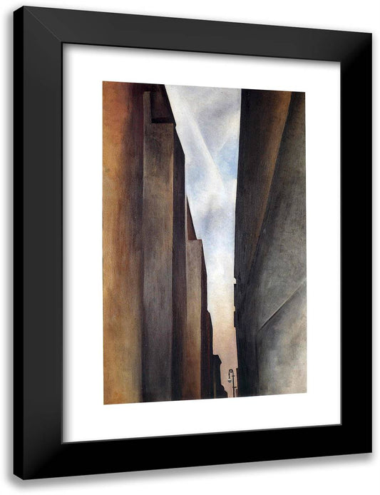 Street of New York II 18x24 Black Modern Wood Framed Art Print Poster by O'Keeffe, Georgia