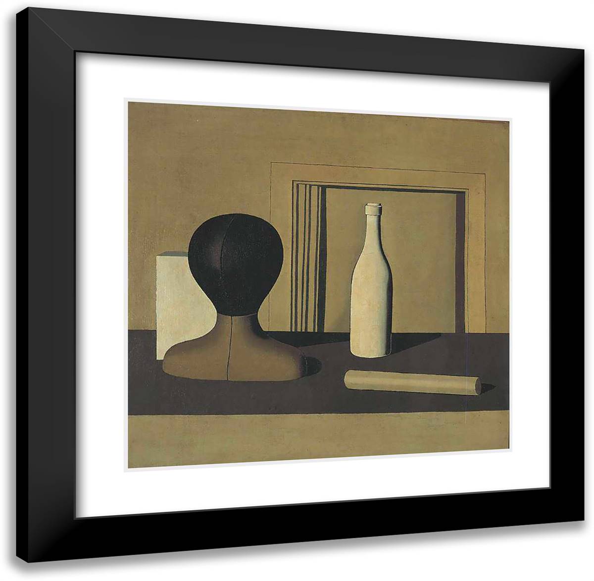 Metaphysical Still Life  21x20 Black Modern Wood Framed Art Print Poster by Morandi, Giorgio