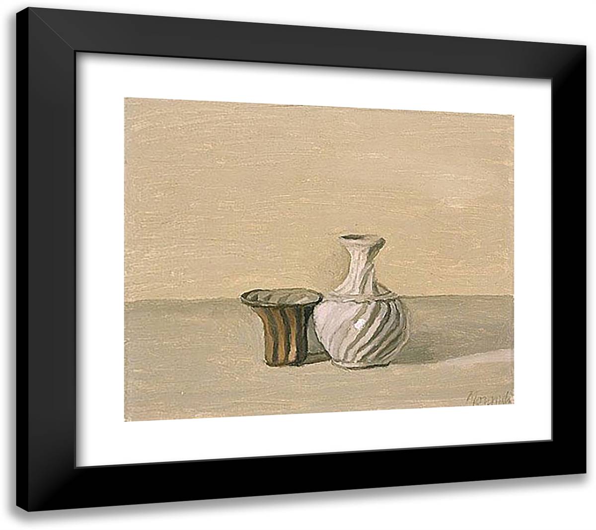 Natura Morta 22x20 Black Modern Wood Framed Art Print Poster by Morandi, Giorgio