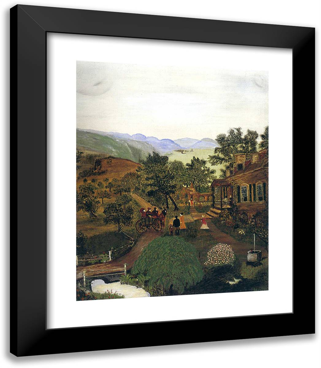 Shenandoah Valley (1861 News of the Battle)  20x23 Black Modern Wood Framed Art Print Poster by Grandma Moses