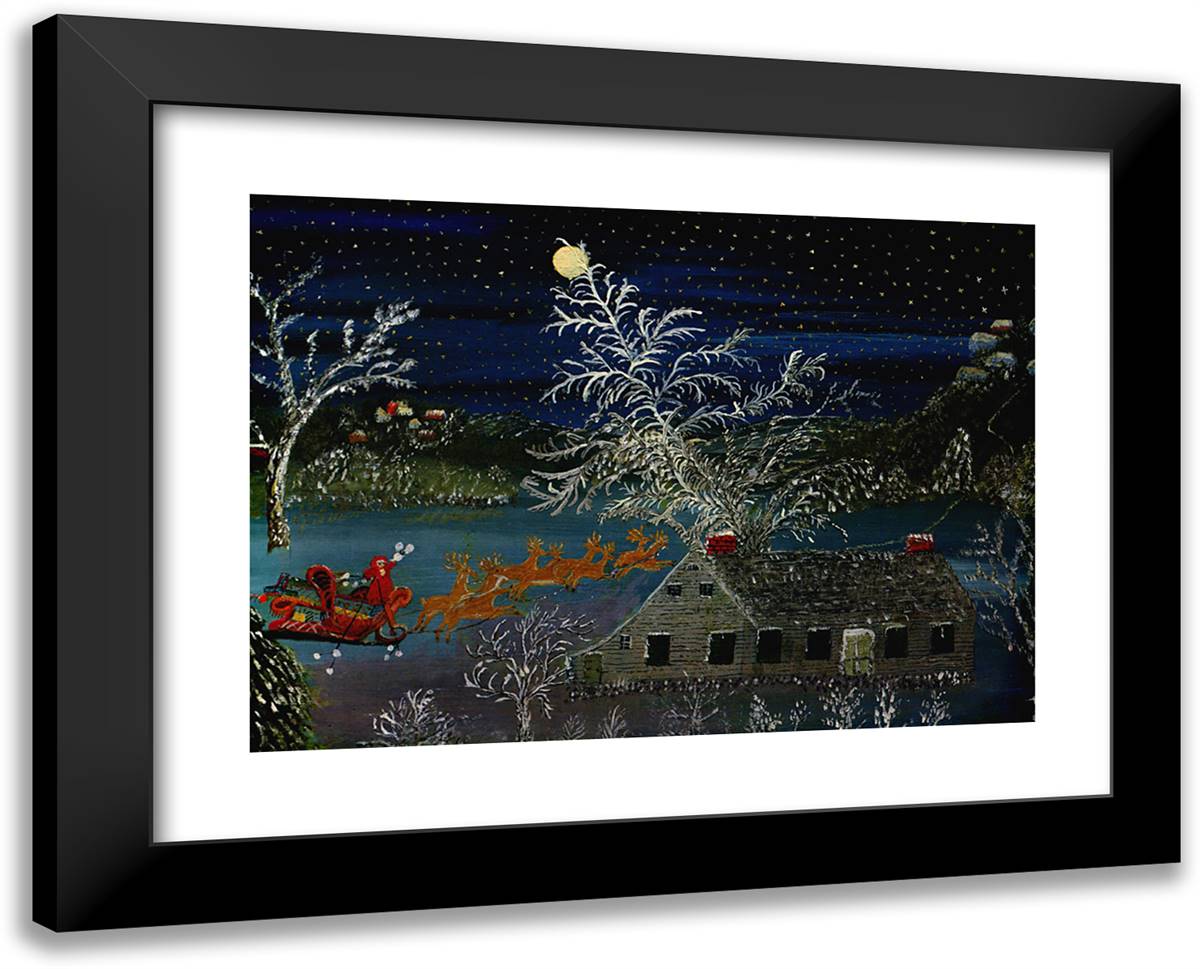 So Long Till Next Year 24x19 Black Modern Wood Framed Art Print Poster by Grandma Moses