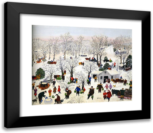 Sugaring Off 23x20 Black Modern Wood Framed Art Print Poster by Grandma Moses