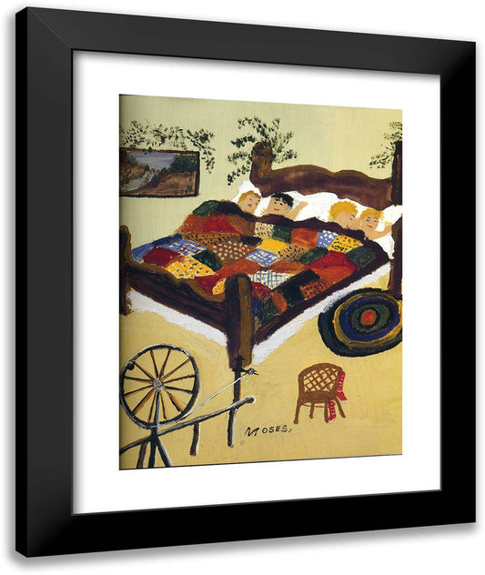 Waiting for Christmas 20x24 Black Modern Wood Framed Art Print Poster by Grandma Moses