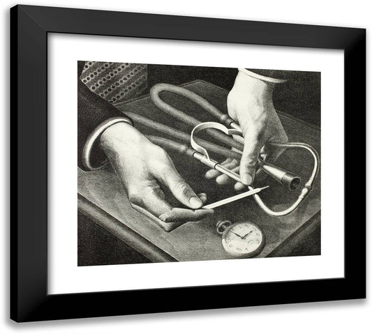 Family Doctor 22x20 Black Modern Wood Framed Art Print Poster by Wood, Grant