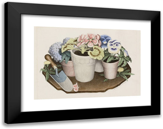 Tame Flowers 24x19 Black Modern Wood Framed Art Print Poster by Wood, Grant