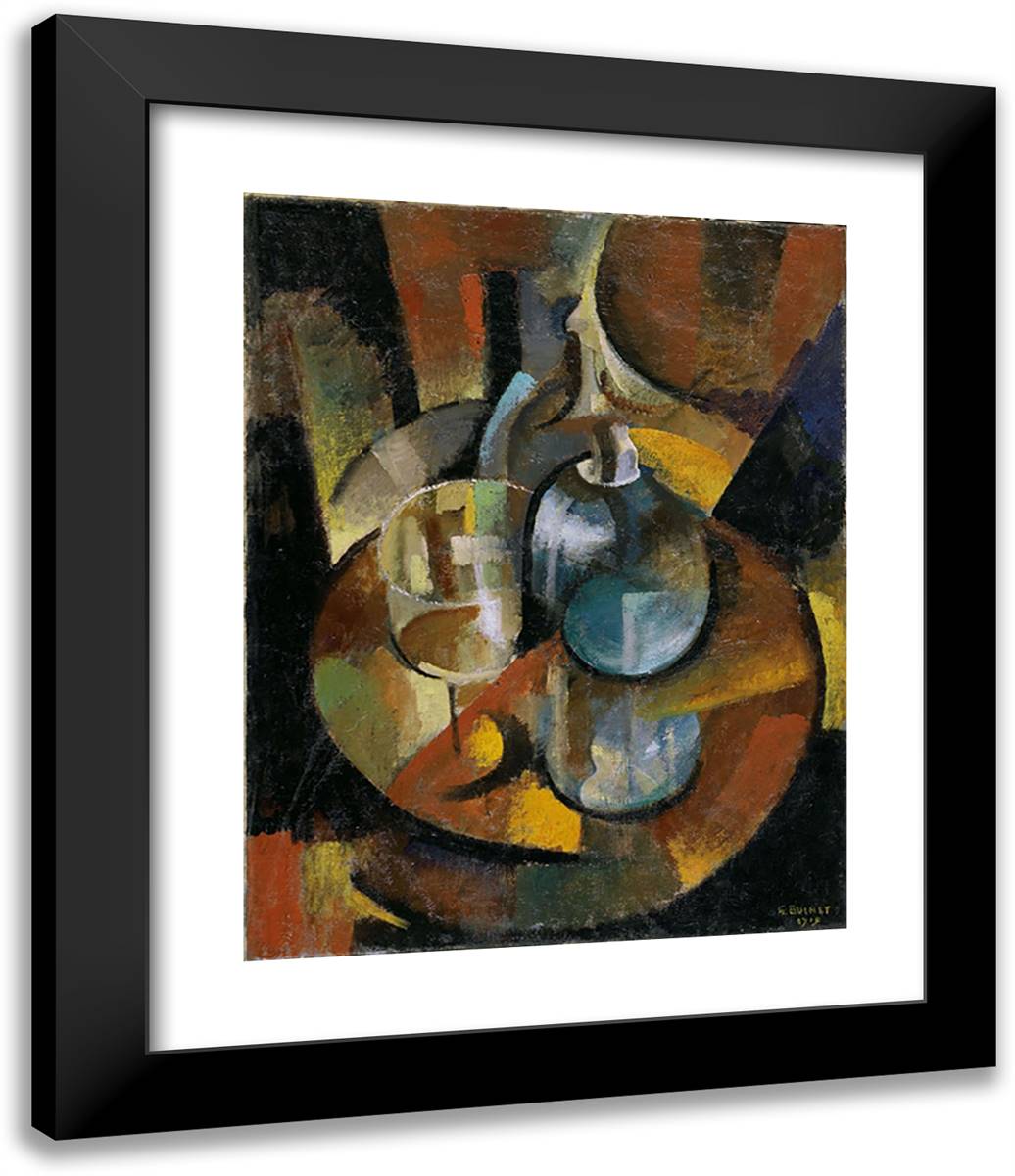 Glass and Carafe 20x24 Black Modern Wood Framed Art Print Poster by Buchet, Gustave