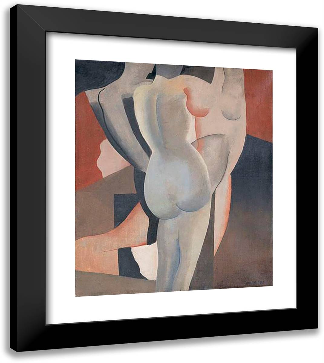 Three Women 20x23 Black Modern Wood Framed Art Print Poster by Buchet, Gustave