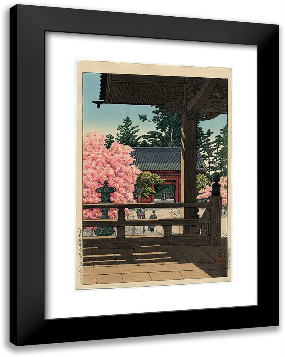 Myohon Temple, Kamakura  19x24 Black Modern Wood Framed Art Print Poster by Hasui, Kawase