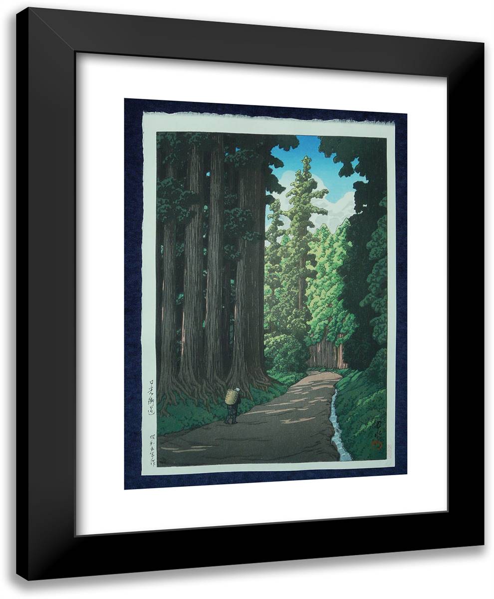 The Road to Nikko 19x24 Black Modern Wood Framed Art Print Poster by Hasui, Kawase