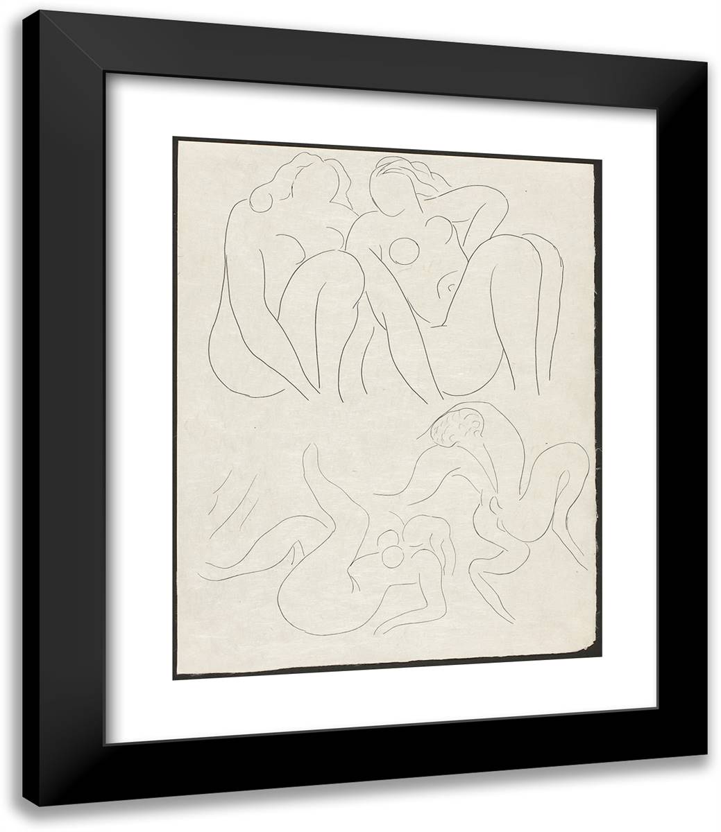 A Faun in the Afternoon, Plate Fifteen from Poesies De Mallarma 20x24 Black Modern Wood Framed Art Print Poster by Matisse, Henri