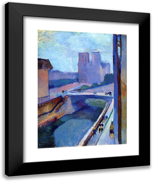 A Glimpse of Notre-Dame in the Late Afternoon 20x24 Black Modern Wood Framed Art Print Poster by Matisse, Henri