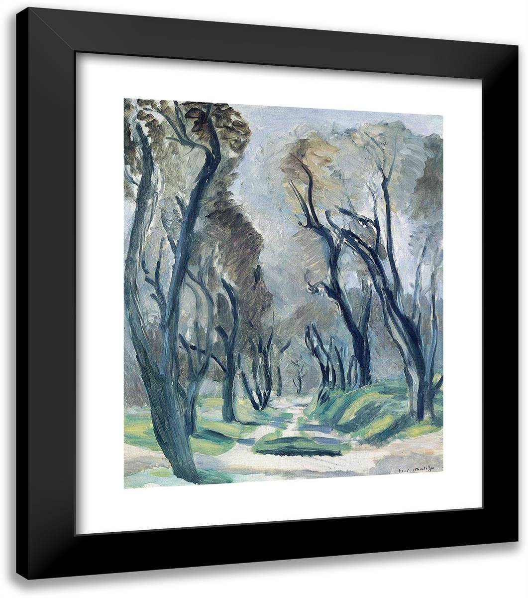 Avenue of Olive Trees  20x23 Black Modern Wood Framed Art Print Poster by Matisse, Henri