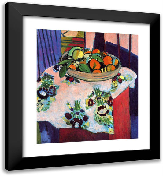 Basket with Oranges 20x22 Black Modern Wood Framed Art Print Poster by Matisse, Henri