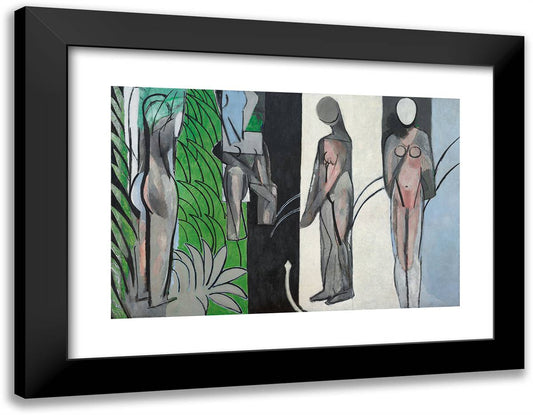 Bathers by a River II 24x19 Black Modern Wood Framed Art Print Poster by Matisse, Henri