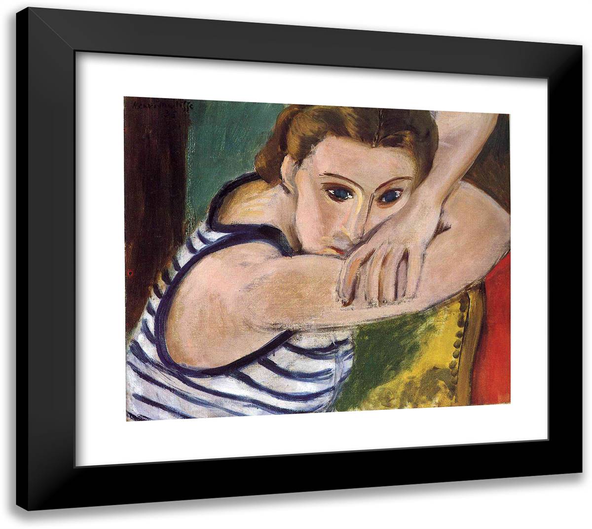 Blue Eyes 22x20 Black Modern Wood Framed Art Print Poster by Matisse, Henri