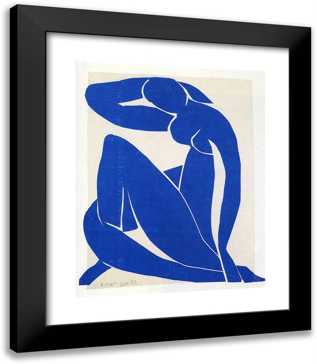 Blue Nude II 20x23 Black Modern Wood Framed Art Print Poster by Matisse, Henri