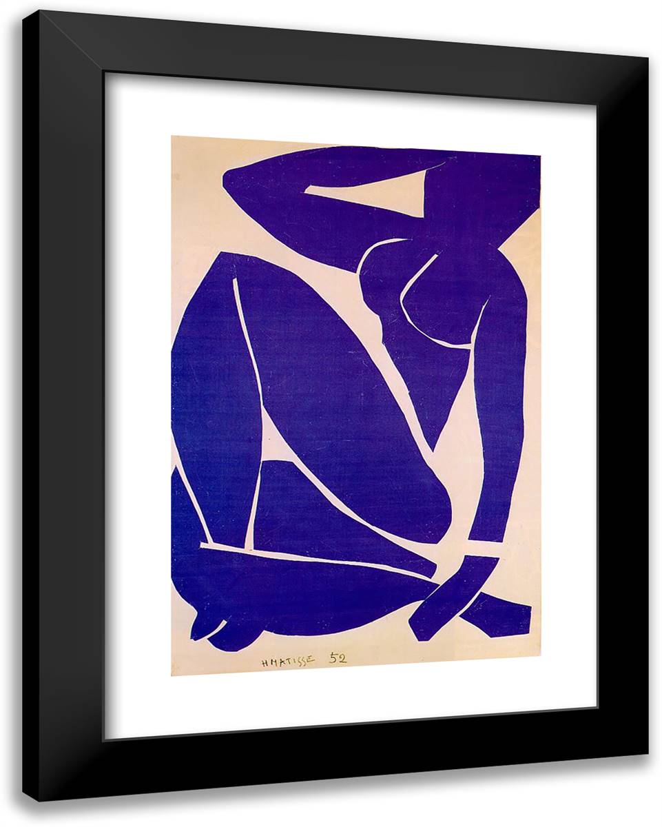 Blue Nude III  19x24 Black Modern Wood Framed Art Print Poster by Matisse, Henri