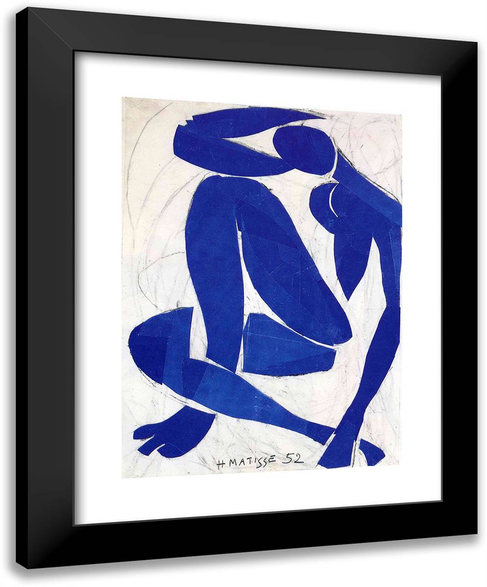 Blue Nude IV 19x24 Black Modern Wood Framed Art Print Poster by Matisse, Henri