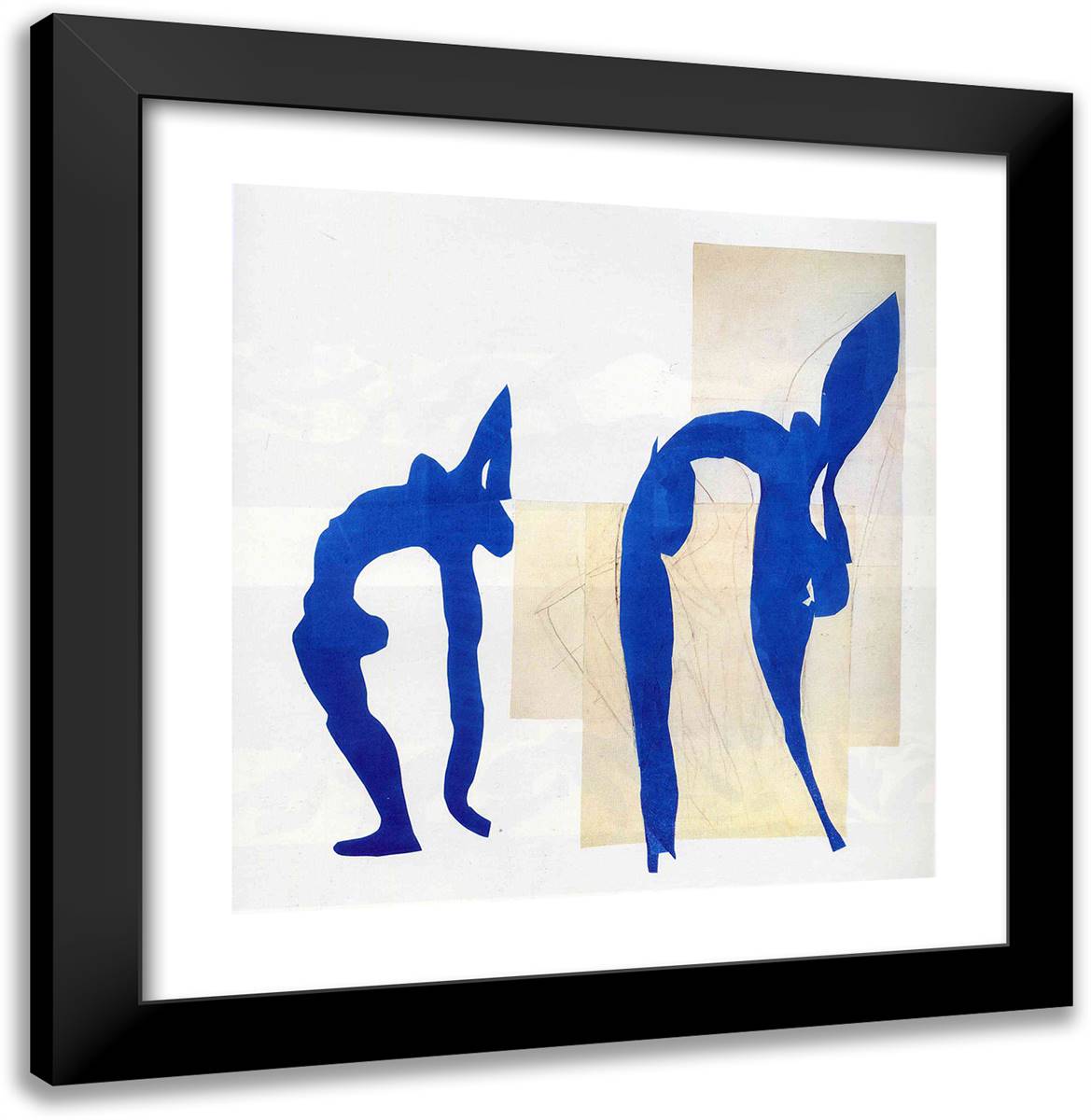 Blue Nudes 20x20 Black Modern Wood Framed Art Print Poster by Matisse, Henri