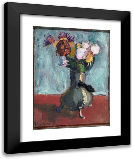 Bouquet of Flowers in Chocolate 20x24 Black Modern Wood Framed Art Print Poster by Matisse, Henri