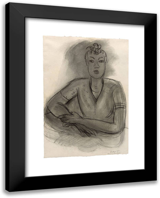 Bust of a Woman 19x24 Black Modern Wood Framed Art Print Poster by Matisse, Henri