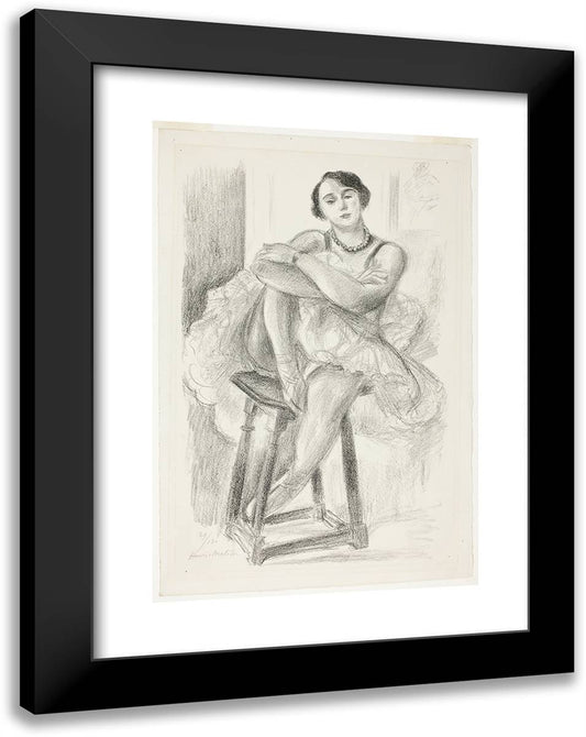 Dancer Seated on a Stool, from Ten Dancers 18x24 Black Modern Wood Framed Art Print Poster by Matisse, Henri