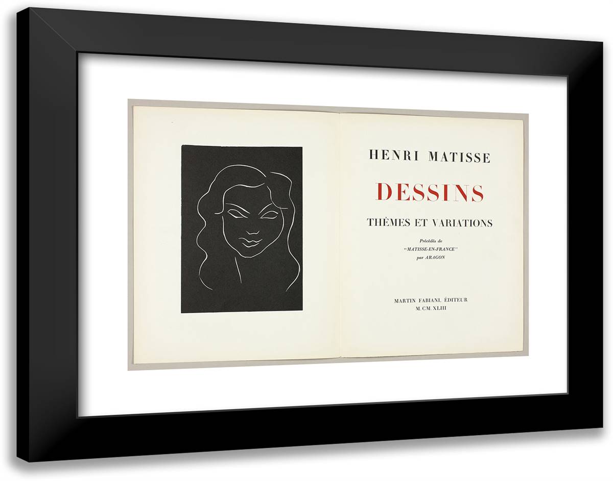 Dessins Themes Et Variations 24x19 Black Modern Wood Framed Art Print Poster by Matisse, Henri