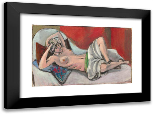 Draped Nude 24x18 Black Modern Wood Framed Art Print Poster by Matisse, Henri