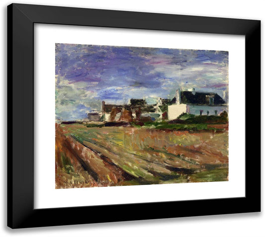 Farms in Brittany, Belle Ile 22x20 Black Modern Wood Framed Art Print Poster by Matisse, Henri