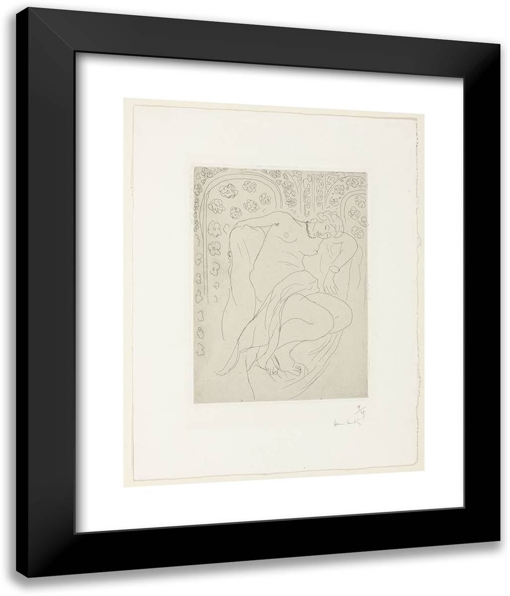 Figure Asleep on Mashrabiya Background 20x24 Black Modern Wood Framed Art Print Poster by Matisse, Henri