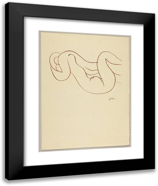 Florilege Des Amours De Ronsard_12 20x24 Black Modern Wood Framed Art Print Poster by Matisse, Henri