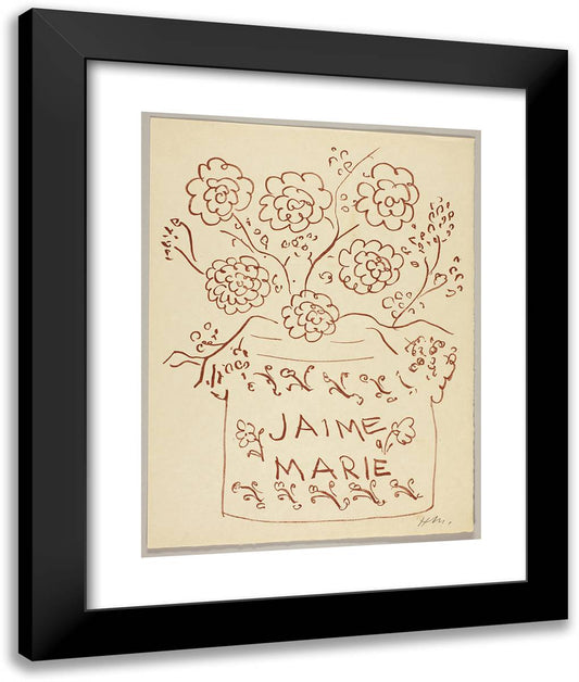 Florilege Des Amours De Ronsard_13 20x24 Black Modern Wood Framed Art Print Poster by Matisse, Henri