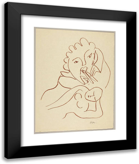 Florilege Des Amours De Ronsard_14 20x24 Black Modern Wood Framed Art Print Poster by Matisse, Henri