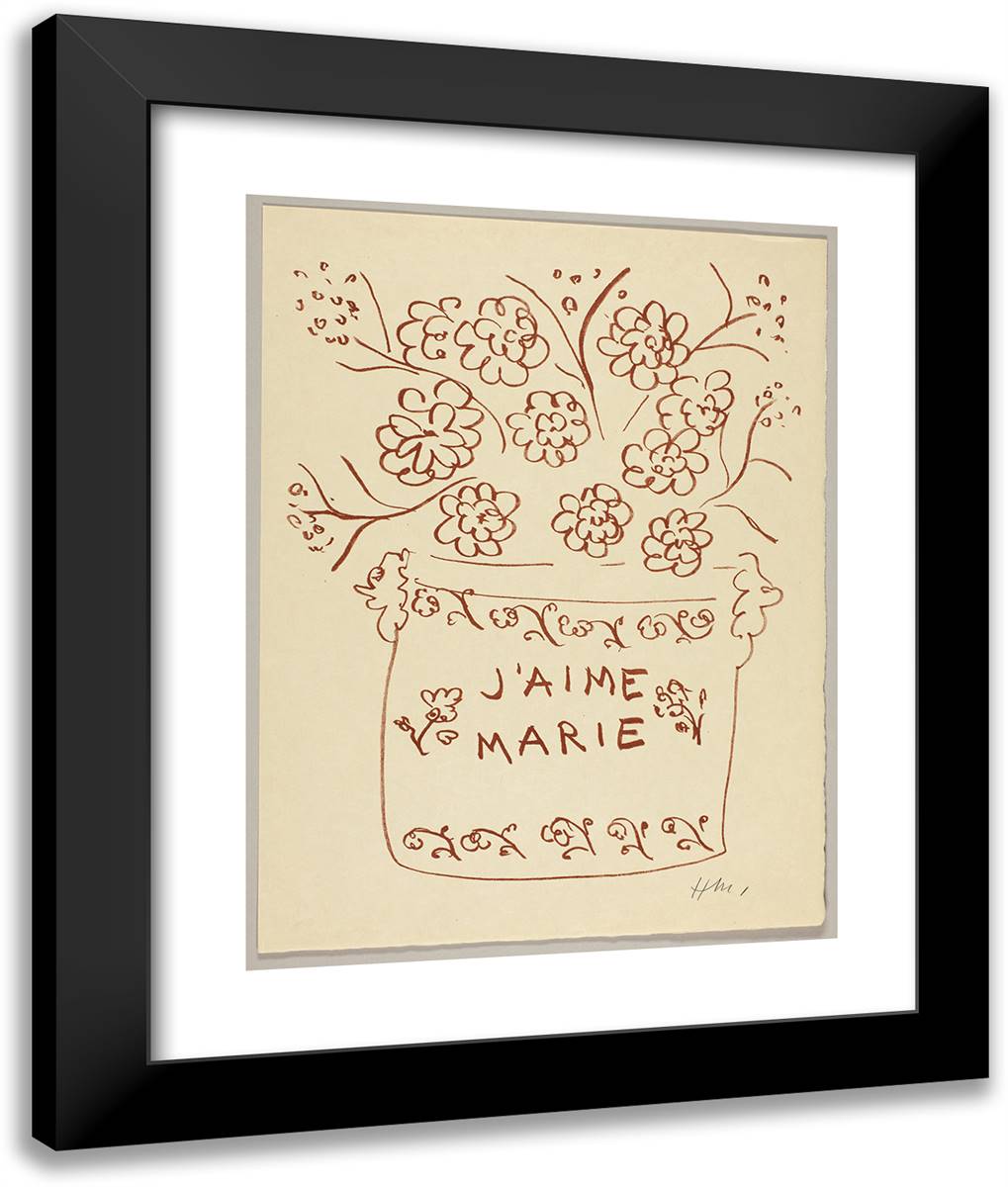 Florilege Des Amours De Ronsard_20 20x24 Black Modern Wood Framed Art Print Poster by Matisse, Henri