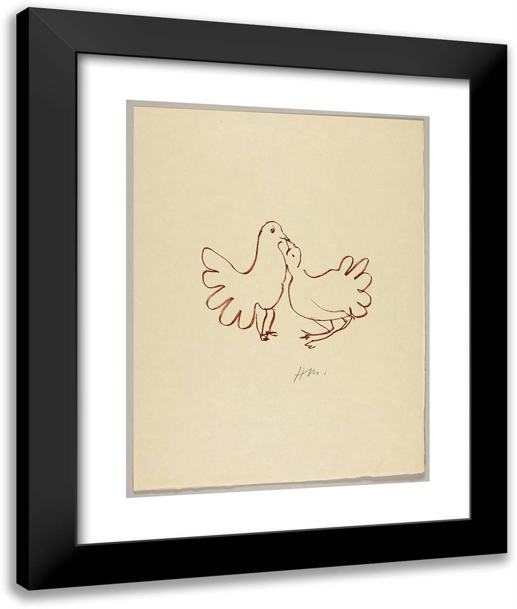 Florilege Des Amours De Ronsard_21 20x24 Black Modern Wood Framed Art Print Poster by Matisse, Henri