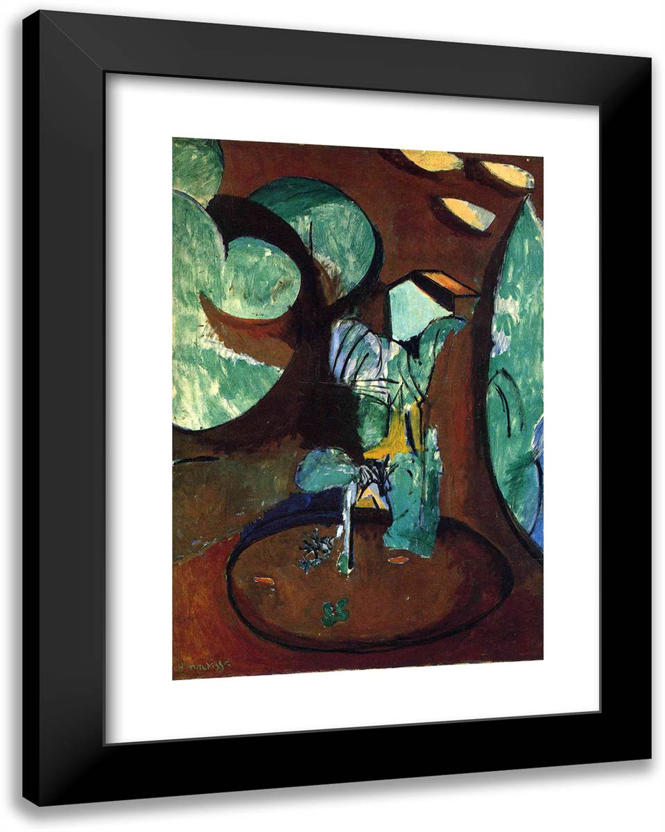 Garden at Issy 19x24 Black Modern Wood Framed Art Print Poster by Matisse, Henri