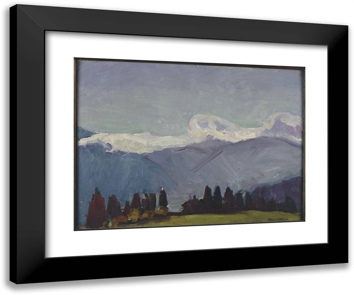 Green Needles on the Cross Javernaz 24x20 Black Modern Wood Framed Art Print Poster by Matisse, Henri