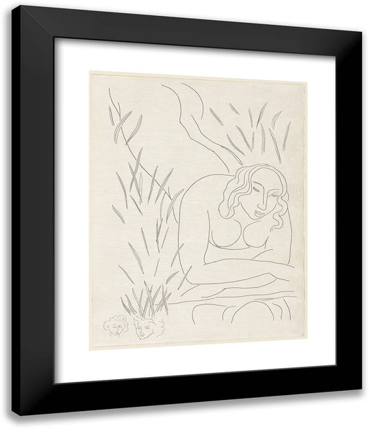 Harodiade, Scene L, Plate Ten from Poesies De Mallarma 20x24 Black Modern Wood Framed Art Print Poster by Matisse, Henri
