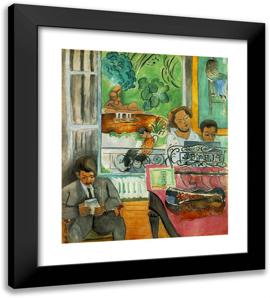 He Music Lesson 20x22 Black Modern Wood Framed Art Print Poster by Matisse, Henri