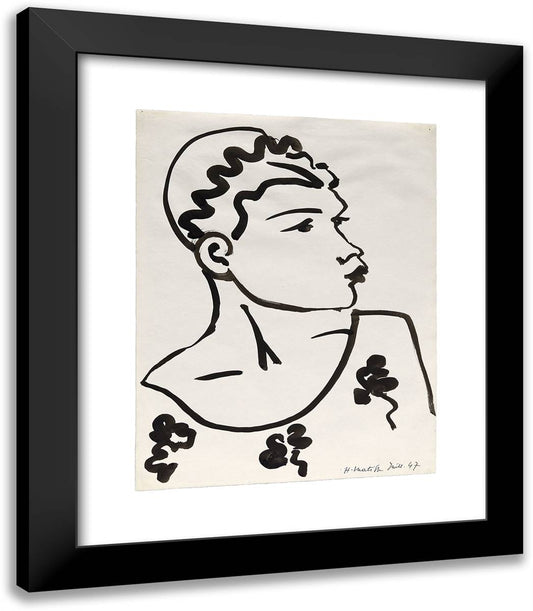 Head 20x23 Black Modern Wood Framed Art Print Poster by Matisse, Henri