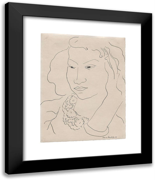 Head of a Woman 20x24 Black Modern Wood Framed Art Print Poster by Matisse, Henri