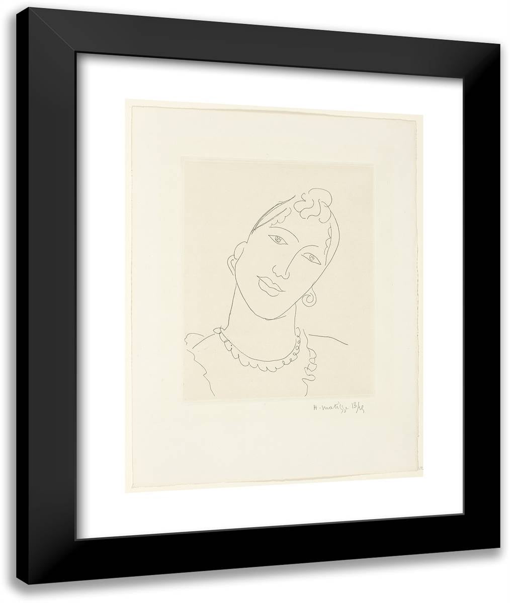 Head of a Woman_1 20x24 Black Modern Wood Framed Art Print Poster by Matisse, Henri