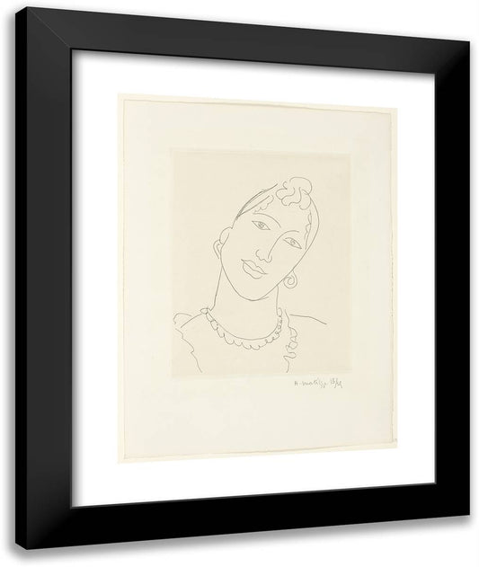 Head of a Woman_1 20x24 Black Modern Wood Framed Art Print Poster by Matisse, Henri