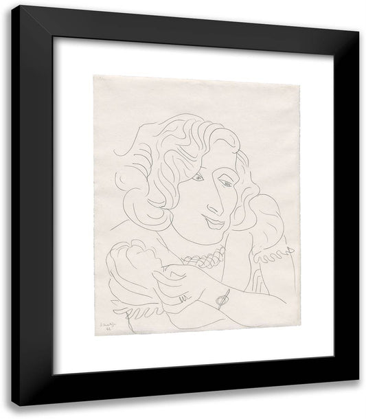 Head of a Woman_2 20x23 Black Modern Wood Framed Art Print Poster by Matisse, Henri
